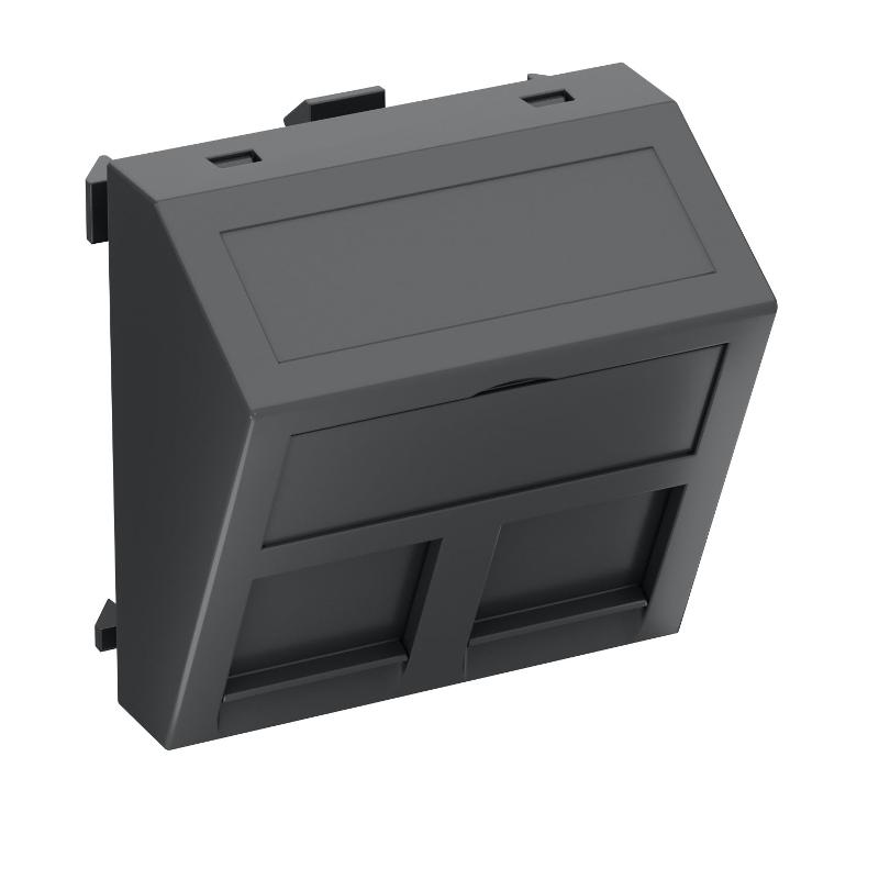 Корпус компьютерной розетки Modul45 тип B (наклонный) 45x45 мм (черный) (DTS-2B SWGR1)