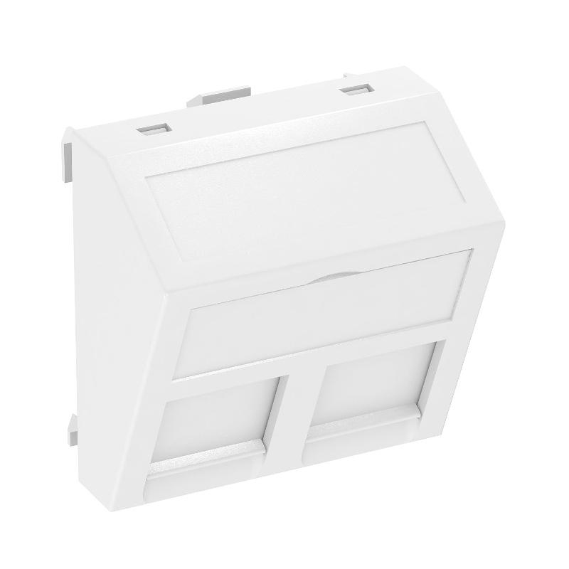 Корпус компьютерной розетки Modul45 тип F (наклонный) 45x45 мм (белый) (DTS-2F RW1)