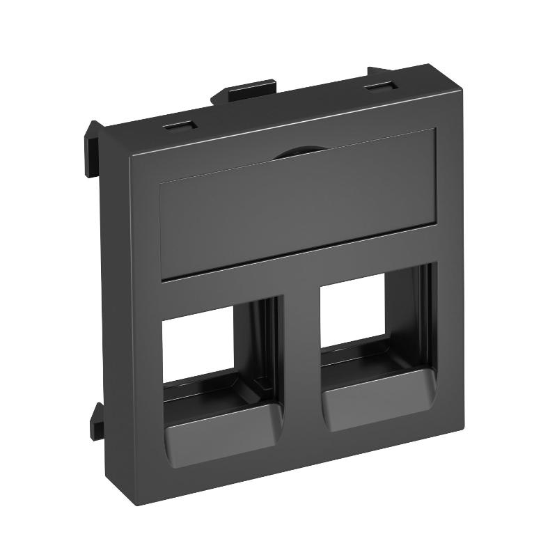 Корпус компьютерной розетки Modul45 тип С (прямой) 45x45 мм (черный) (DTG-02C SWGR1)