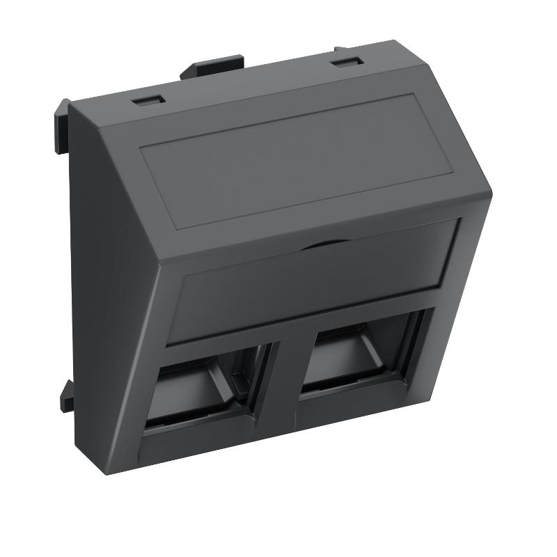 Корпус компьютерной розетки Modul45 тип C (наклонный) 45x45 мм (черный) (DTS-02C SWGR1)