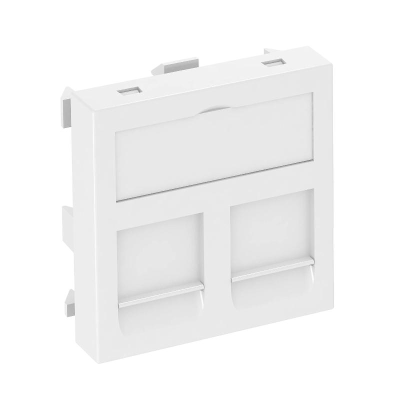 Корпус компьютерной розетки Modul45 тип OBO (прямой) 45x45 мм (белый) (DTG-2RM RW1)