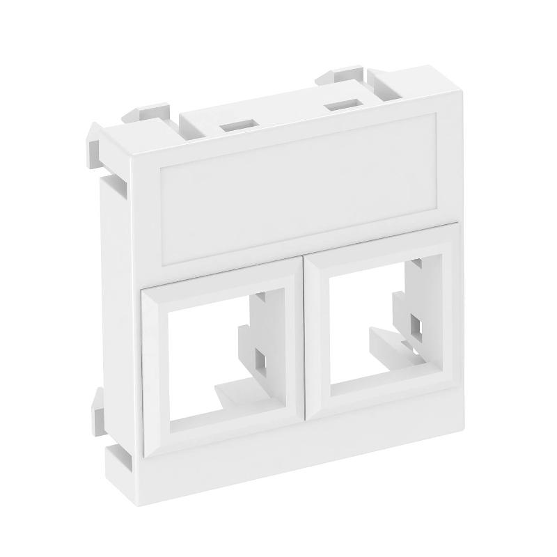 Корпус компьютерной розетки Modul45 тип LE (прямой) 45x45 мм (белый) (DTG-02LE RW1)