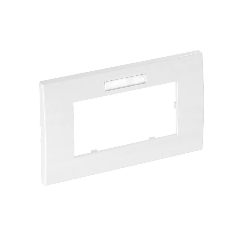 Рамка двойная Modul45 (с полем д/маркировки.,горизонт.,84x140 мм,белый) (AR45-BF2 RW)