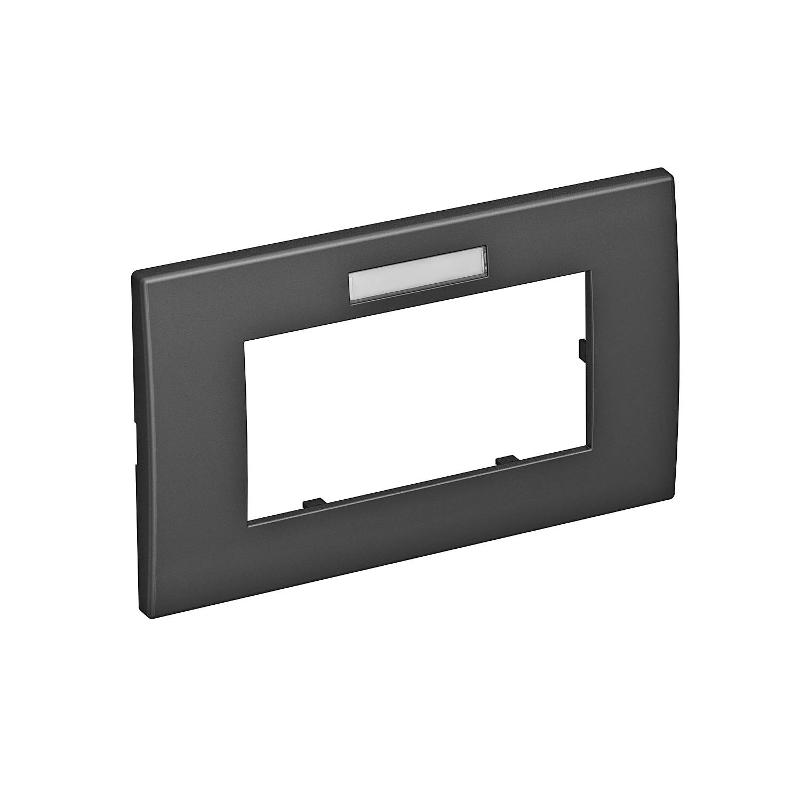 Рамка двойная Modul45 (с полем д/маркировки.,горизонт.,84x140 мм,черный) (AR45-BF2 SWGR)