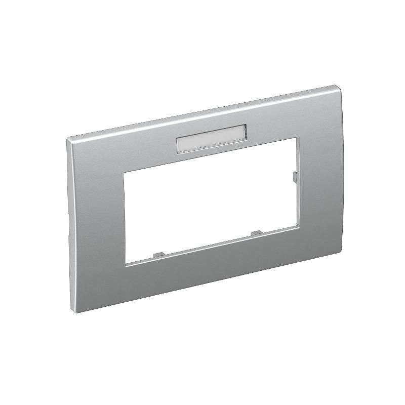 Рамка двойная Modul45 (с полем д/маркировки.,горизонт.,84x140 мм,серебристый) (AR45-BF2 AL)
