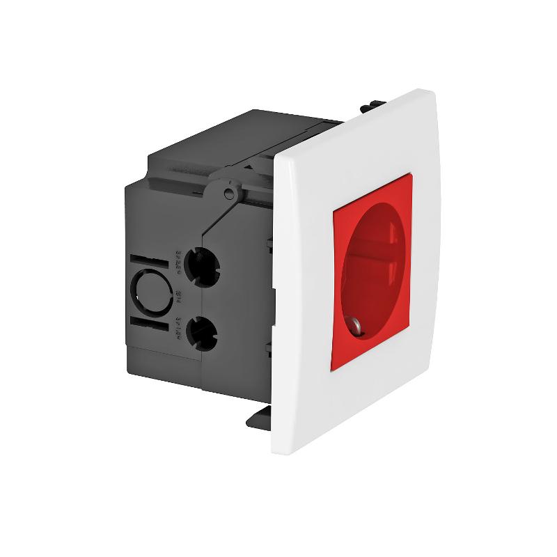 Укомплектованный розеточный блок AR45 (1xModul45,84x84x59 мм,красный) (SDE-RW D0RT1)