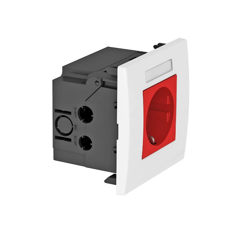Укомплектованный розеточный блок AR45 (марк.,1xModul45,84x84x59 мм,красный) (SDE-RW D0RT1B)