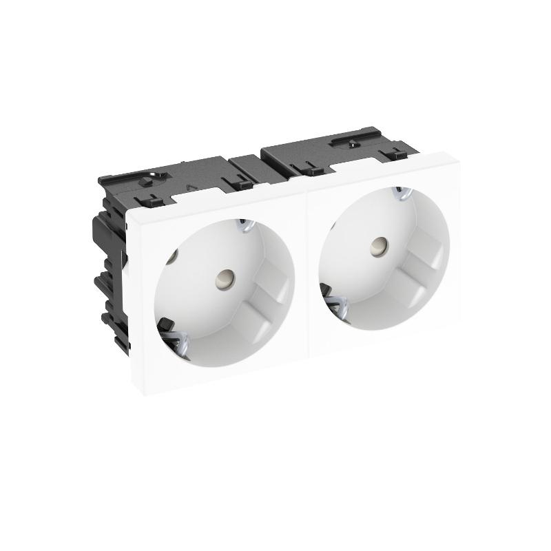Розетка двойная 33° Modul45connect, 250 В, 16A (белый) (STD-D3C RW2)