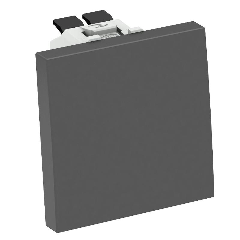 Переключатель одноклавишный 1-полюсный 10A 250В 1 модуль Modul45, 45х45 мм черный