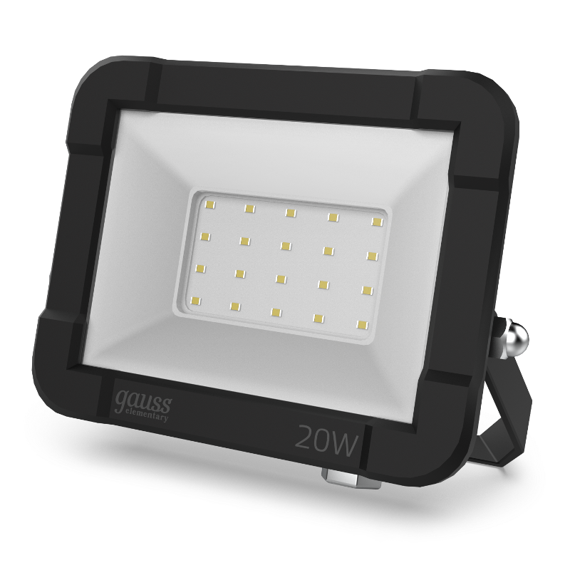 Прожектор светодиодный Elementary 20W 1745lm 4000К 200-240V IP65 черный LED 1/20