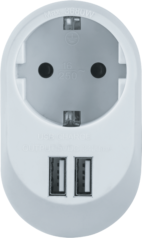 Адаптер 61 454 NAD-USB01-1E-C-WH с/з 1 гн. USB3.4A