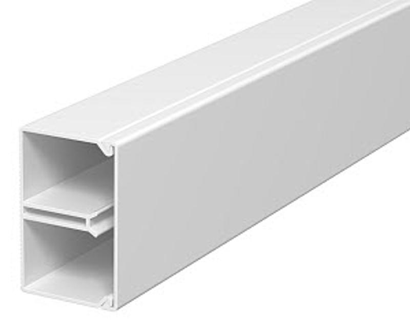 Мини-канал WDK с крышкой 25x40x2000 мм (борт 26 мм, крышка 40 мм, перегородка) ПВХ белый RAL 9010