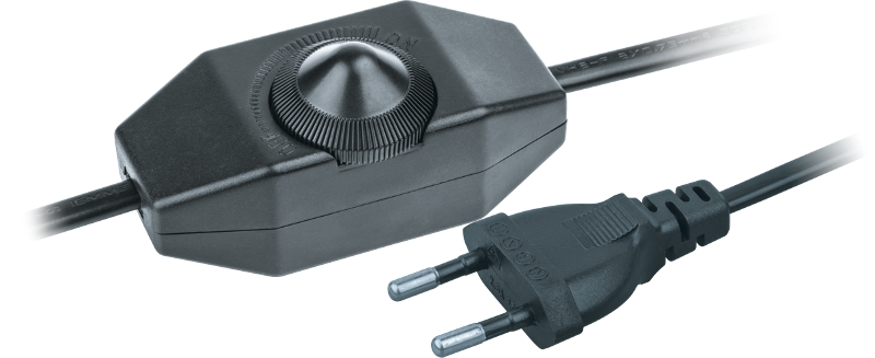 Шнур NPS-FS02-170-2x0.5-BL 1.7 м с диммируемым выкл. черный