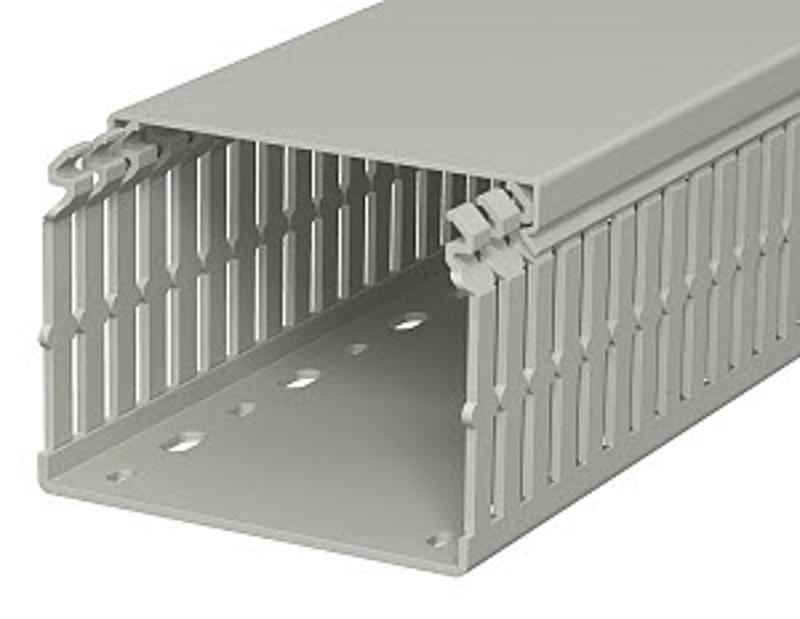 Кабель-канал перфорированный LKV N 75x100x2000 мм ПВХ серый RAL7030