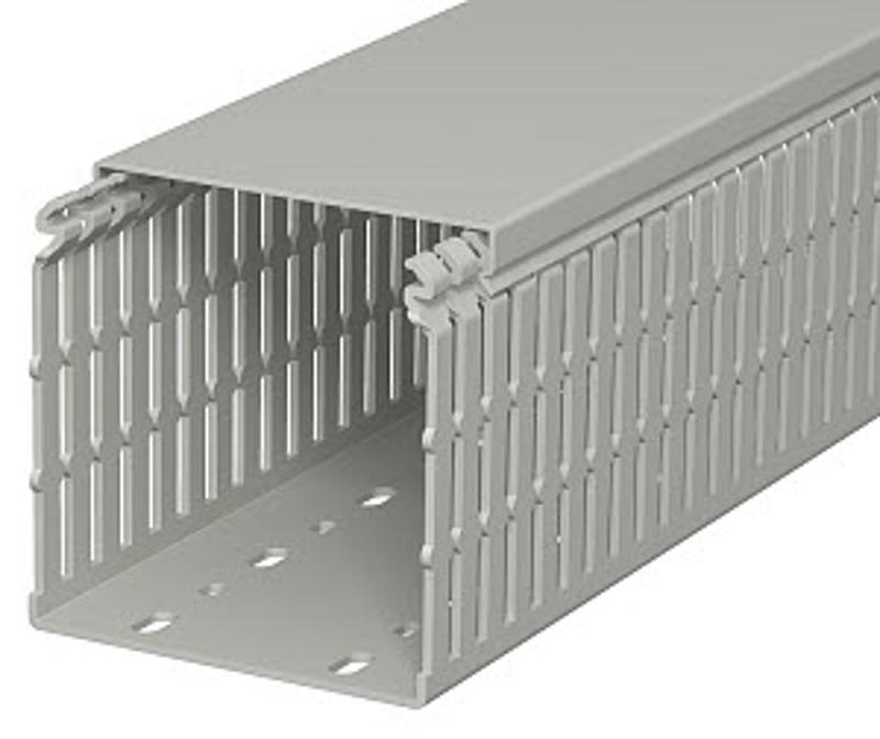 Кабель-канал перфорированный LKV N 100x100x2000 мм ПВХ серый RAL7030