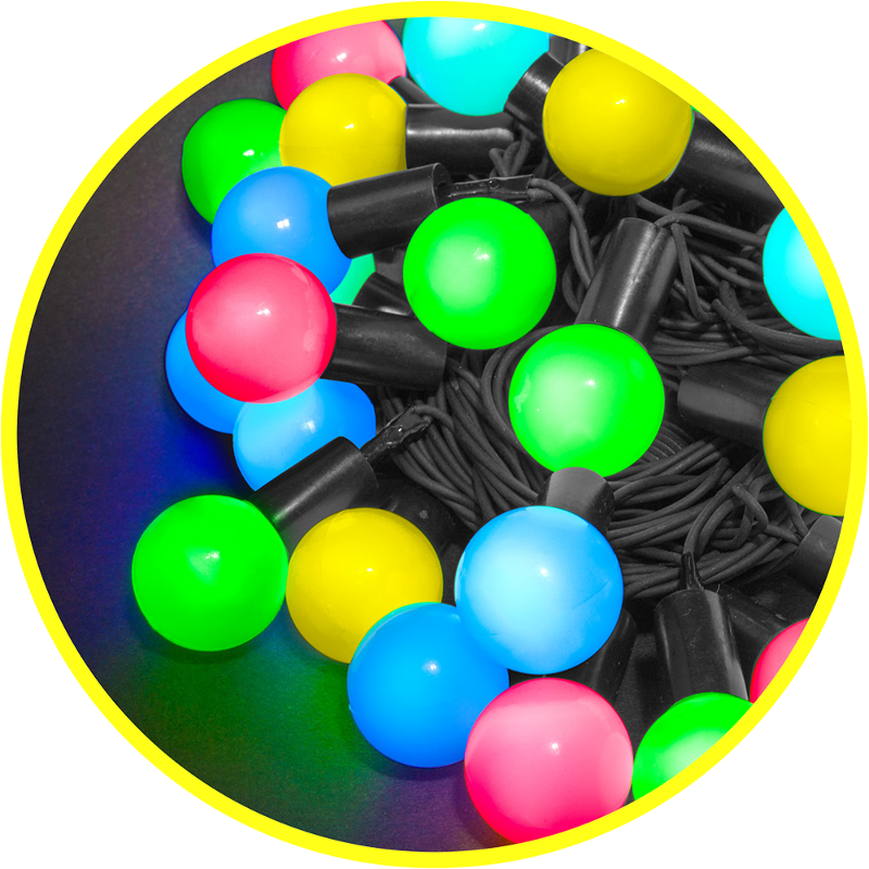 Гирлянда световая  NGF-B02-70RGB-10-8m-230-BL-IP44