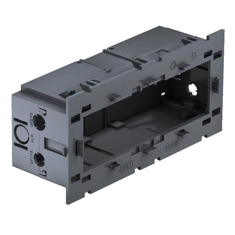 Монтажная коробка тройная Modul45 71GD9-2 160x76x51 мм (полиамид,серый) (71GD9-2)