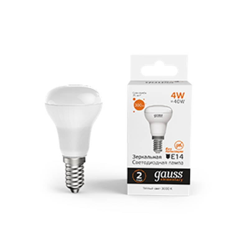 Лампа светодиодная Elementary R39 4W 300lm 3000K E14 LED 1/10/50