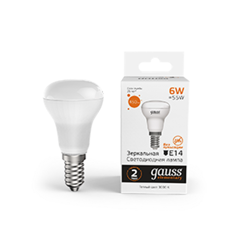 Лампа светодиодная Elementary R50 6W 450lm 3000K Е14 LED 1/10/50