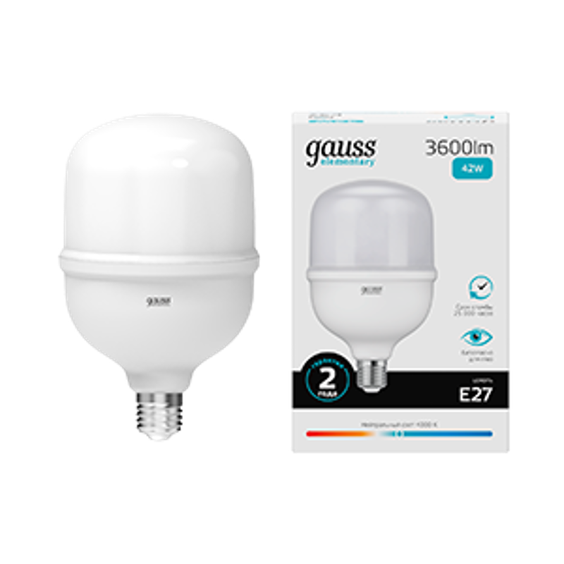 Лампа светодиодная Elementary LED T120 E27 42W 3600lm 180-240V 4000K 1/12