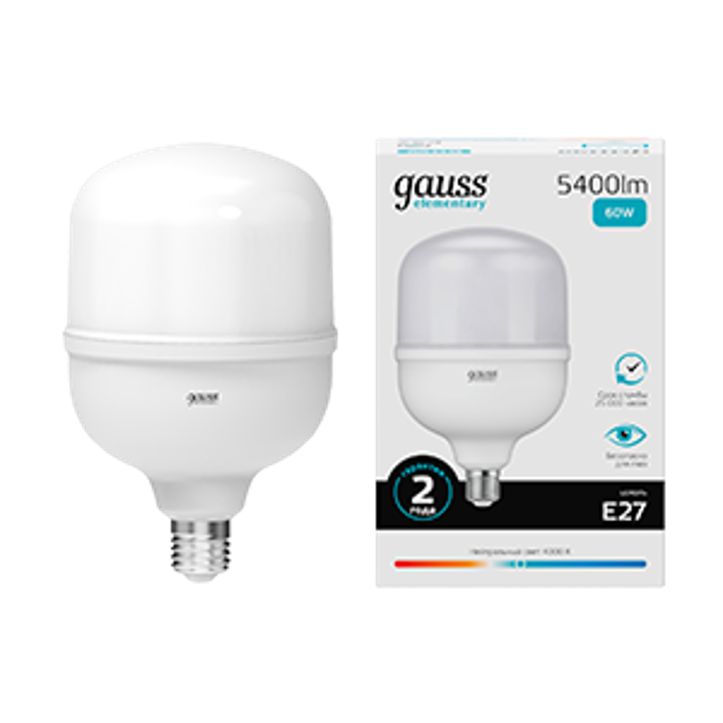 Лампа светодиодная Elementary LED T160 E27 60W 5400lm 5400lm 180-240V 4000K