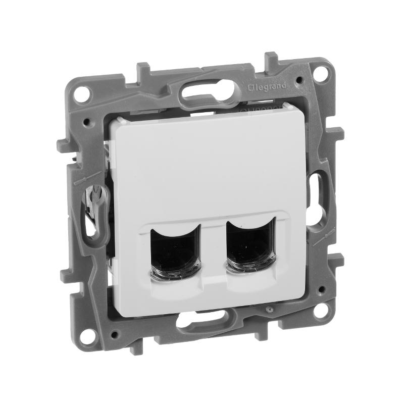 Etika Белый Розетка компьютерная. RJ45 двойная 6 кат. UTP
