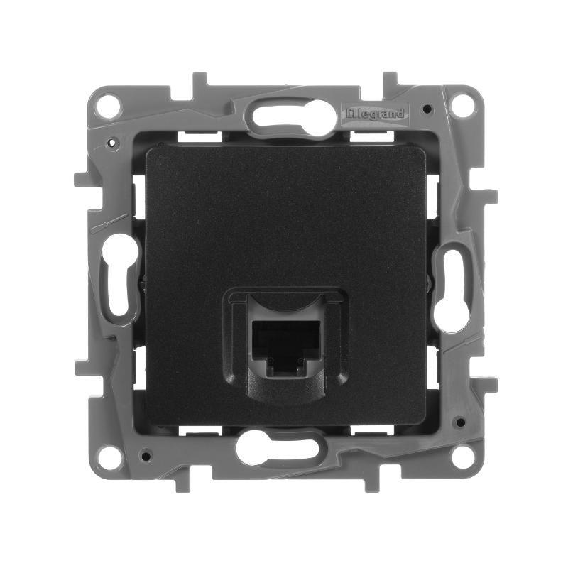Etika Антрацит Розетка компьютерная 1-ая RJ45, категория 5е UTP