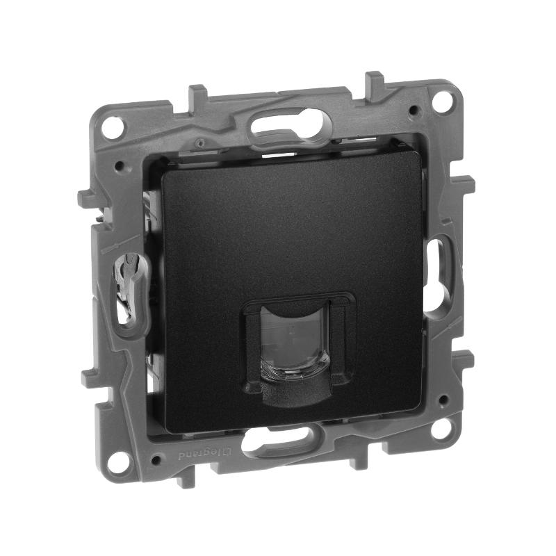 Etika Антрацит Розетка компьютерная RJ45 6 кат. UTP