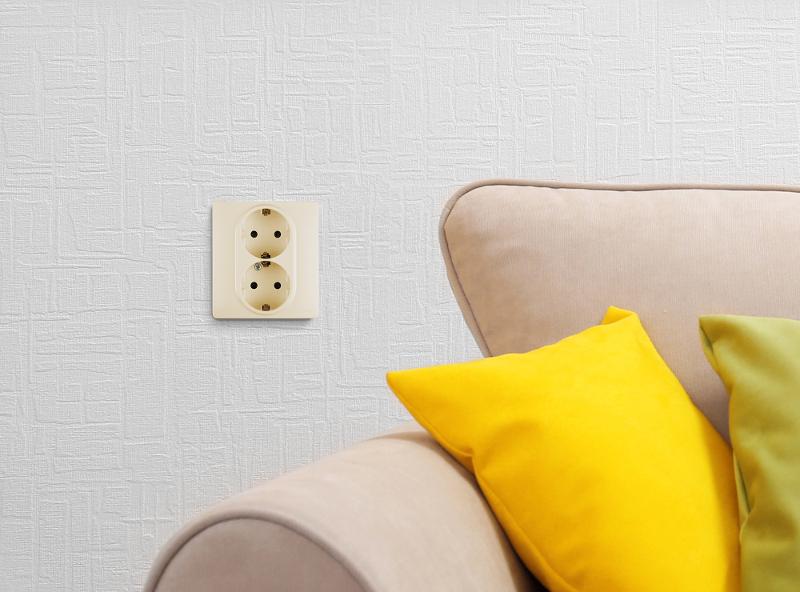 Розетка двойная с заземлением - Legrand Inspiria - со шторками в сборе 16А 250В безвинтовые зажимы - слоновая кость