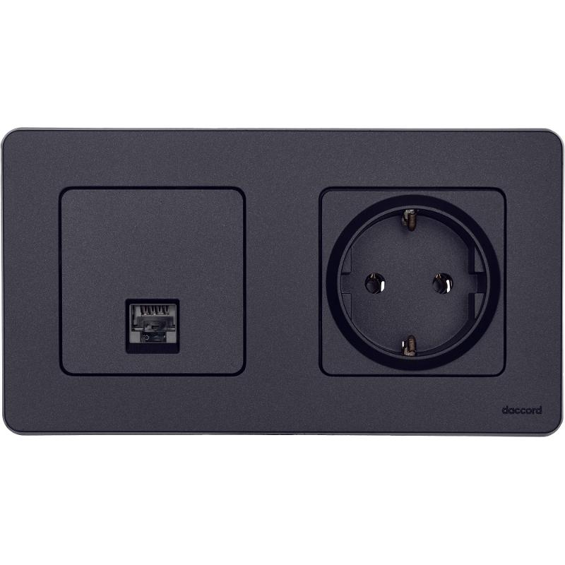 Inspiria Антрацит Розетка компьютерная RJ45 С/У категория 5e UTP