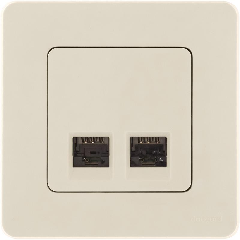 Inspiria Слоновая кость Розетка 2-ая компьютерная RJ45 С/У категория 5e UTP