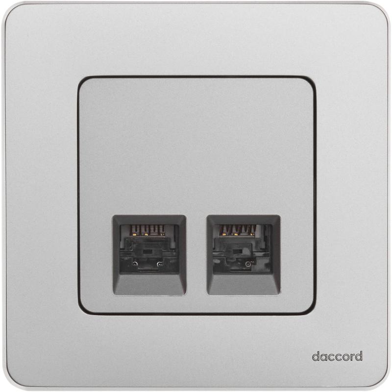 Inspiria Алюминий Розетка 2-ая компьютерная RJ45 С/У категория 5e UTP
