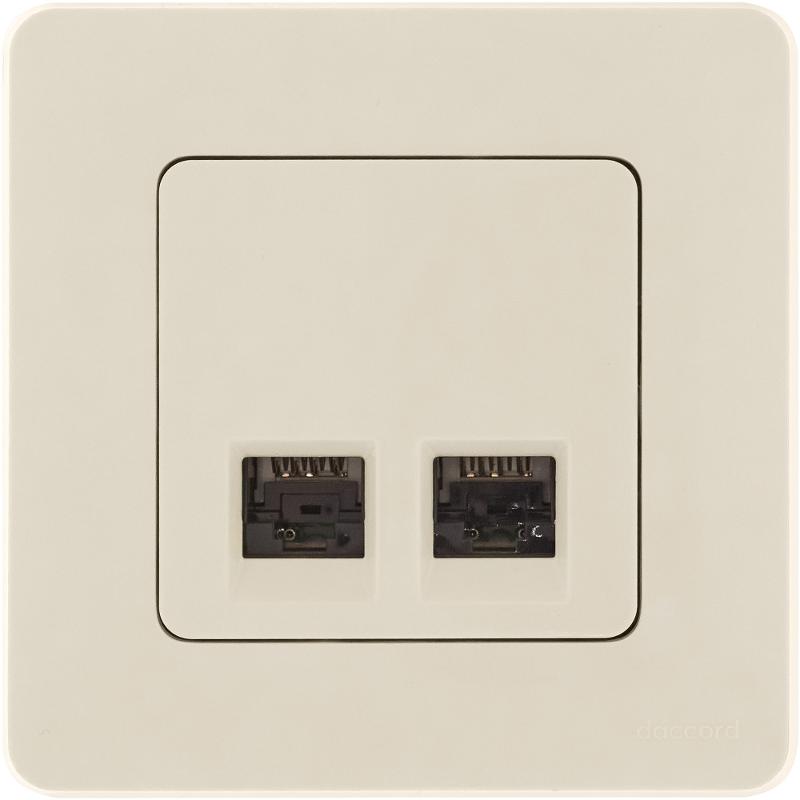 Inspiria Слоновая кость Розетка 2-ая компьютерная RJ45 С/У категория 6 UTP