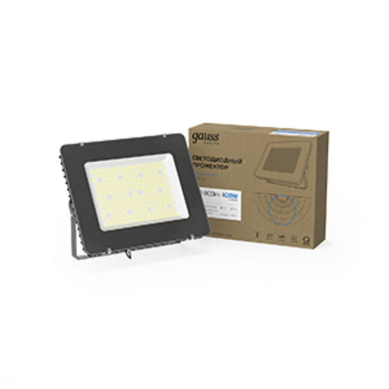 Прожектор светодиодный Qplus 400W 48000lm 6500K 175-265V IP65 графитовый