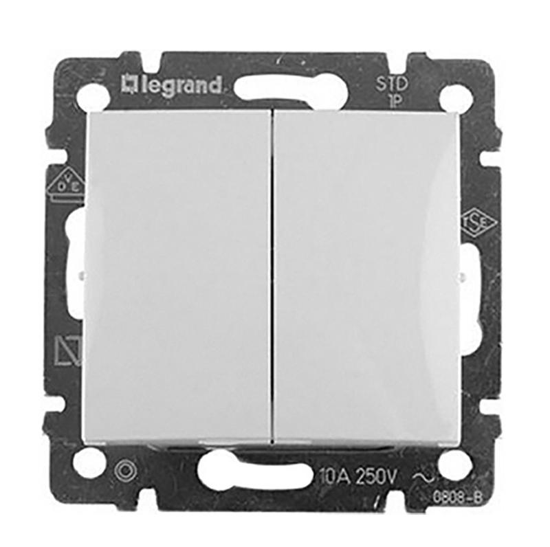 Valena DIY Белый Выключатель 2-х клавишный