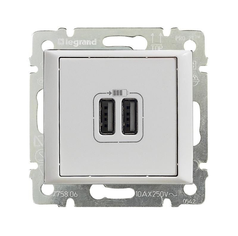 Valena Белый DIY Зарядное устройство USB тип А / тип А 3000мА 15Вт