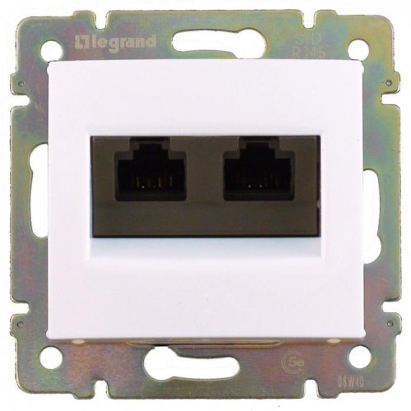 Valena Сл. Кость DIY Розетка компьютерная 2-ая RJ45 категория 5e UTP с захватами