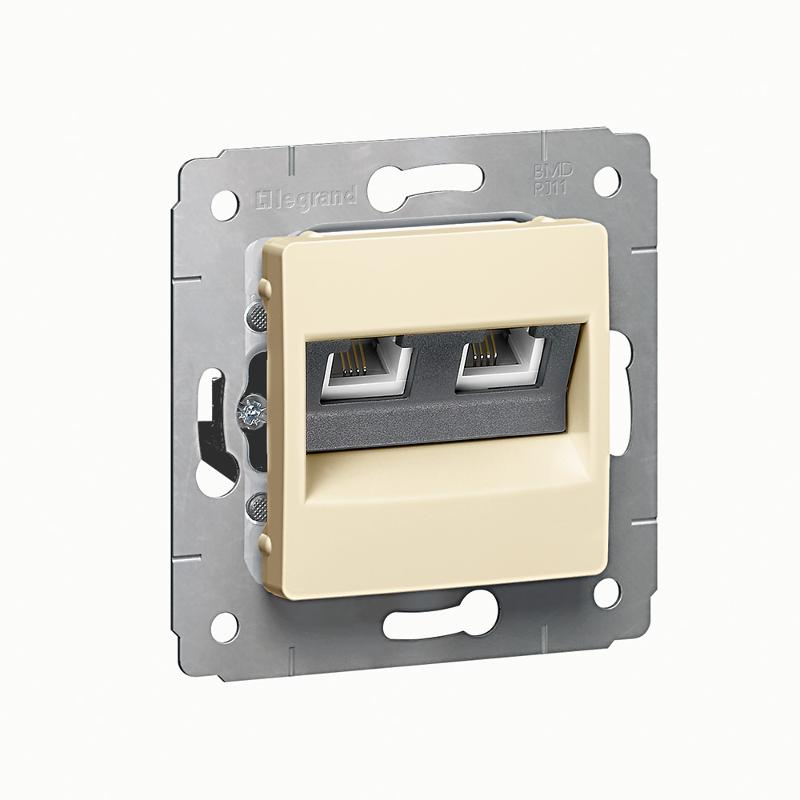 Cariva DIY Розетка RJ11 - 2 входа, слоновая кость
