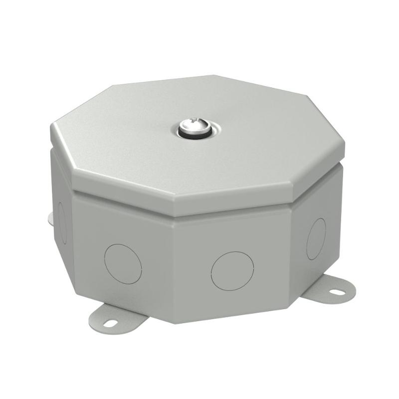 Коробка металлическая Октагон серая 130х130х63 (9 шт/кор)