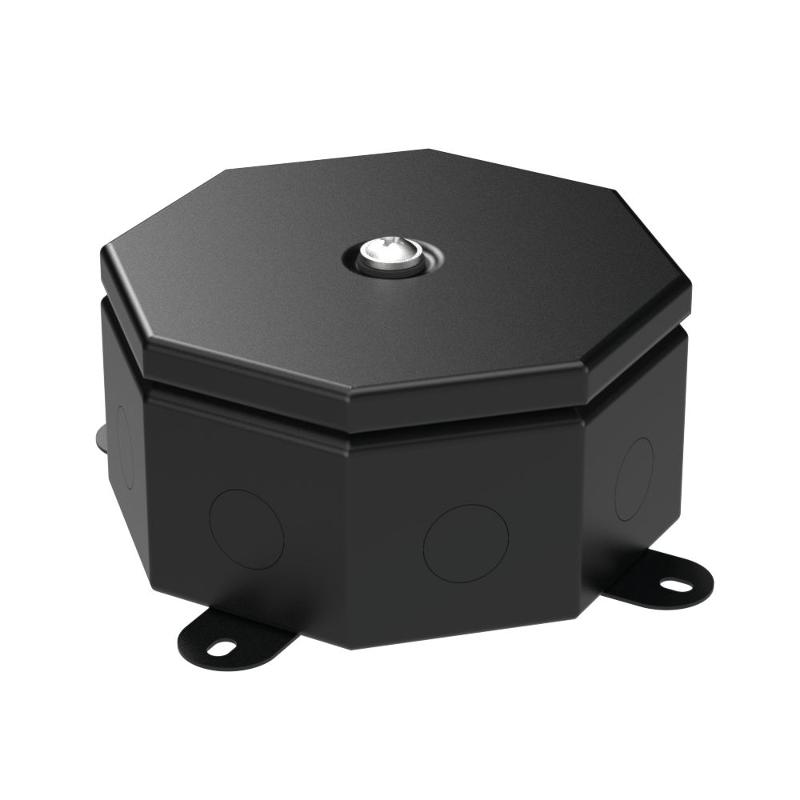 Коробка металлическая Октагон черная 130х130х63 (9 шт/кор) IP55