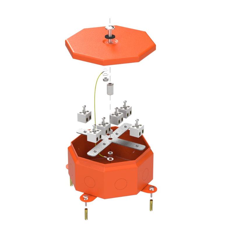 Коробка металлическая огнестойкая Октагон 70-0101-FR2.5-12 Е15-Е120 RAL2004 130х130х63 12p до 2,5мм.кв. (9 шт/кор)
