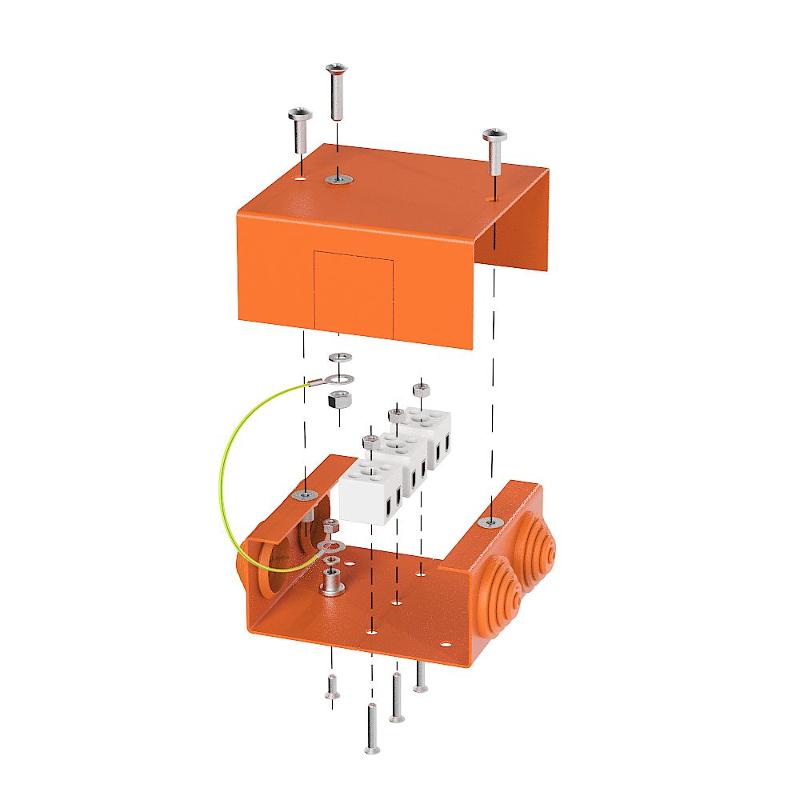 Коробка металлическая огнестойкая 70-0240-FR2.5-6 Е15-Е120 80х80х35