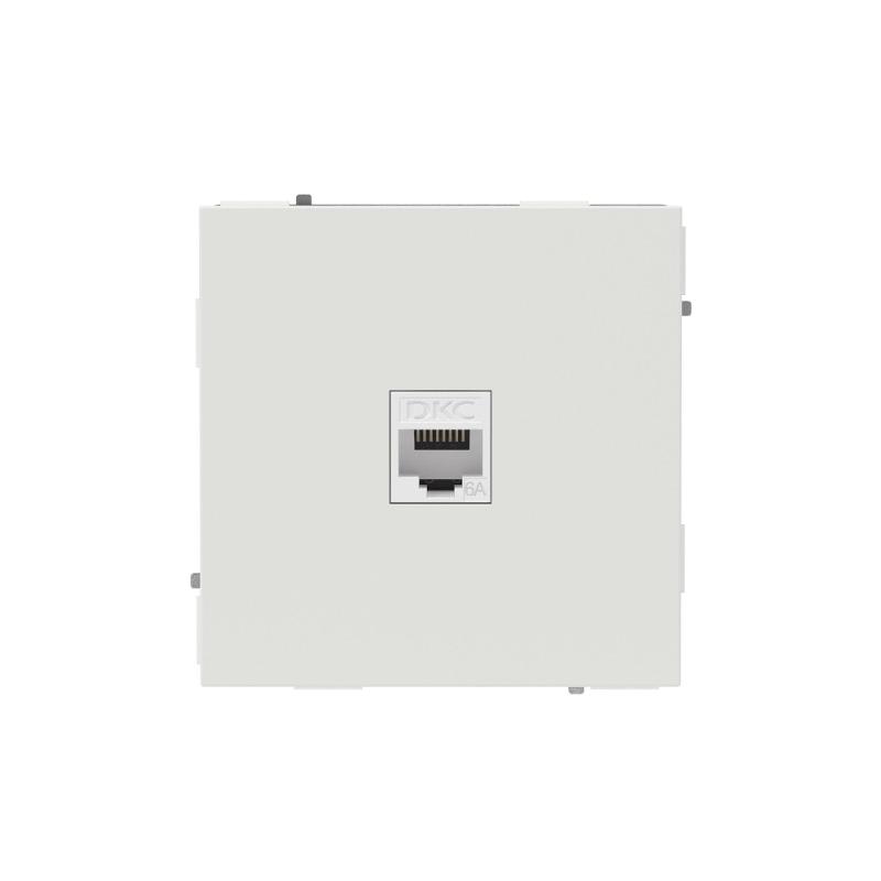 Компьютерная розетка RJ-45 без шторки, кат.6А одинарная,KANT, белый песок