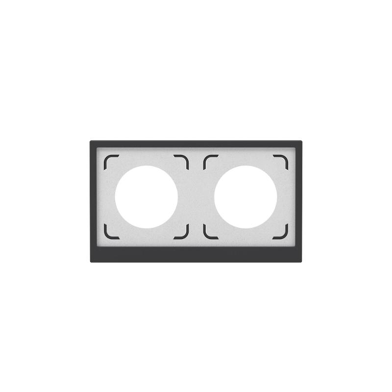 Рамка 2 поста IP44, KANT, черный уголь