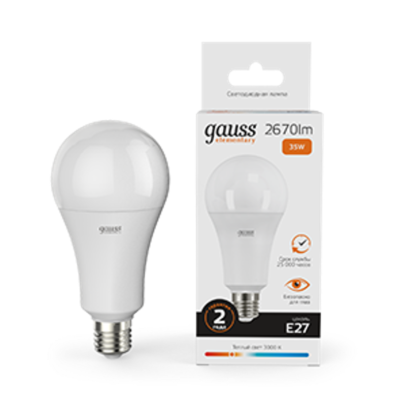 Лампа светодиодная LED Elementary A67 35W E27 2670lm 3000K