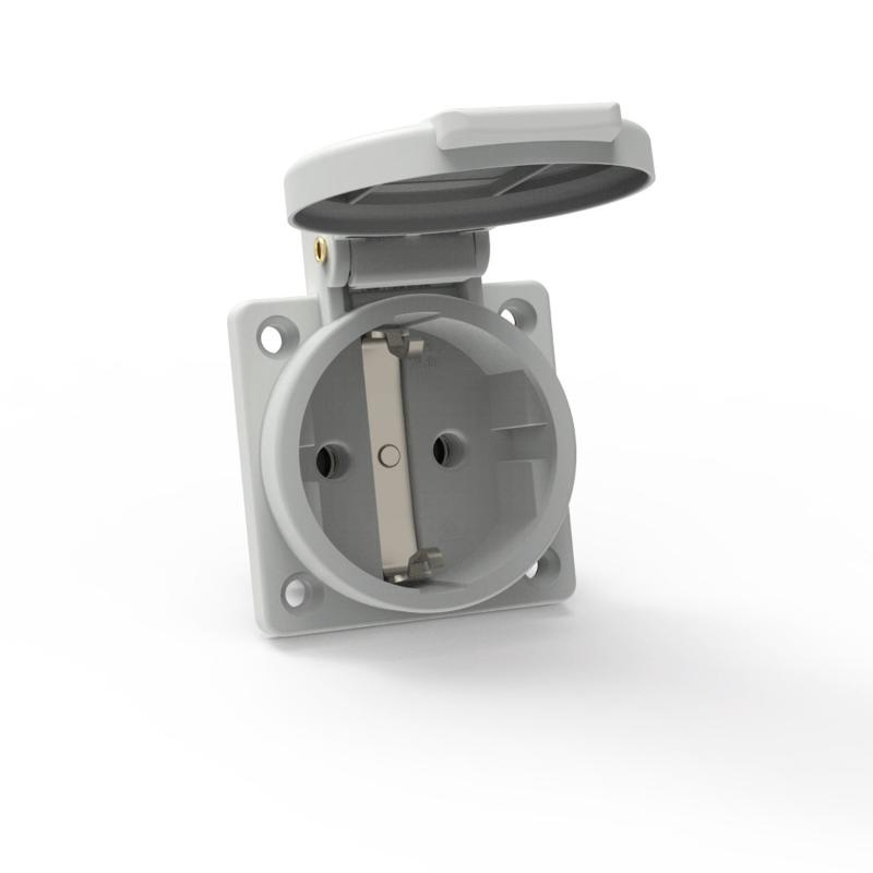 Розетка встраиваемая Schuko 16A 3p 250V IP54,QC серая I 71100-Bals I Bals