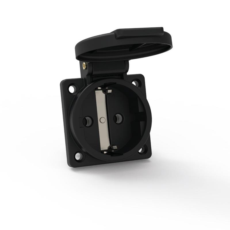 Розетка встраиваемая Schuko 16A 3p 250V IP54 Quick Connect черная I 71101-Bals I Bals