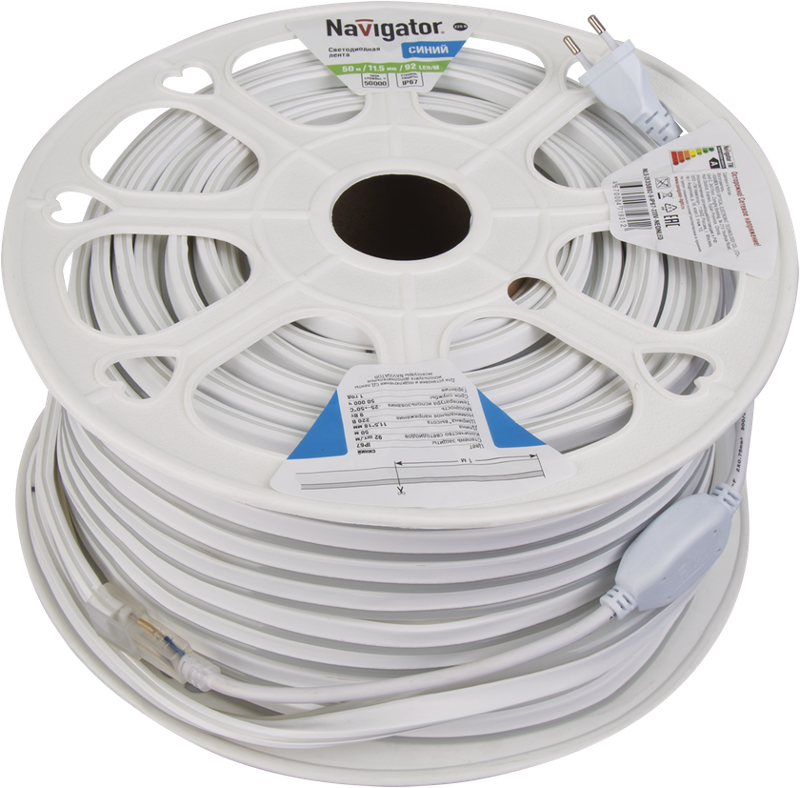 Лента светодиодная NLS-2835B92-9-IP67-220V-NEONLED 9Вт 220В синий/голубой IP67 20м