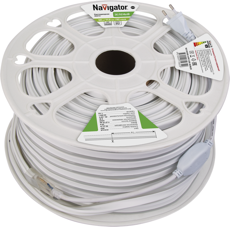 Лента светодиодная NLS-2835G92-9-IP67-220V-NEONLED 9Вт 220В зеленый IP67 20м
