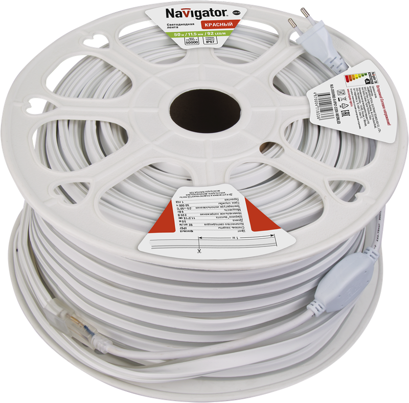 Лента светодиодная NLS-2835R92-9-IP67-220V-NEONLED 9Вт 220В красный IP67 20м